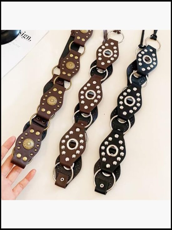 Faux Leather Bohemian Western Belt Adjustable Waist Chain main image 5